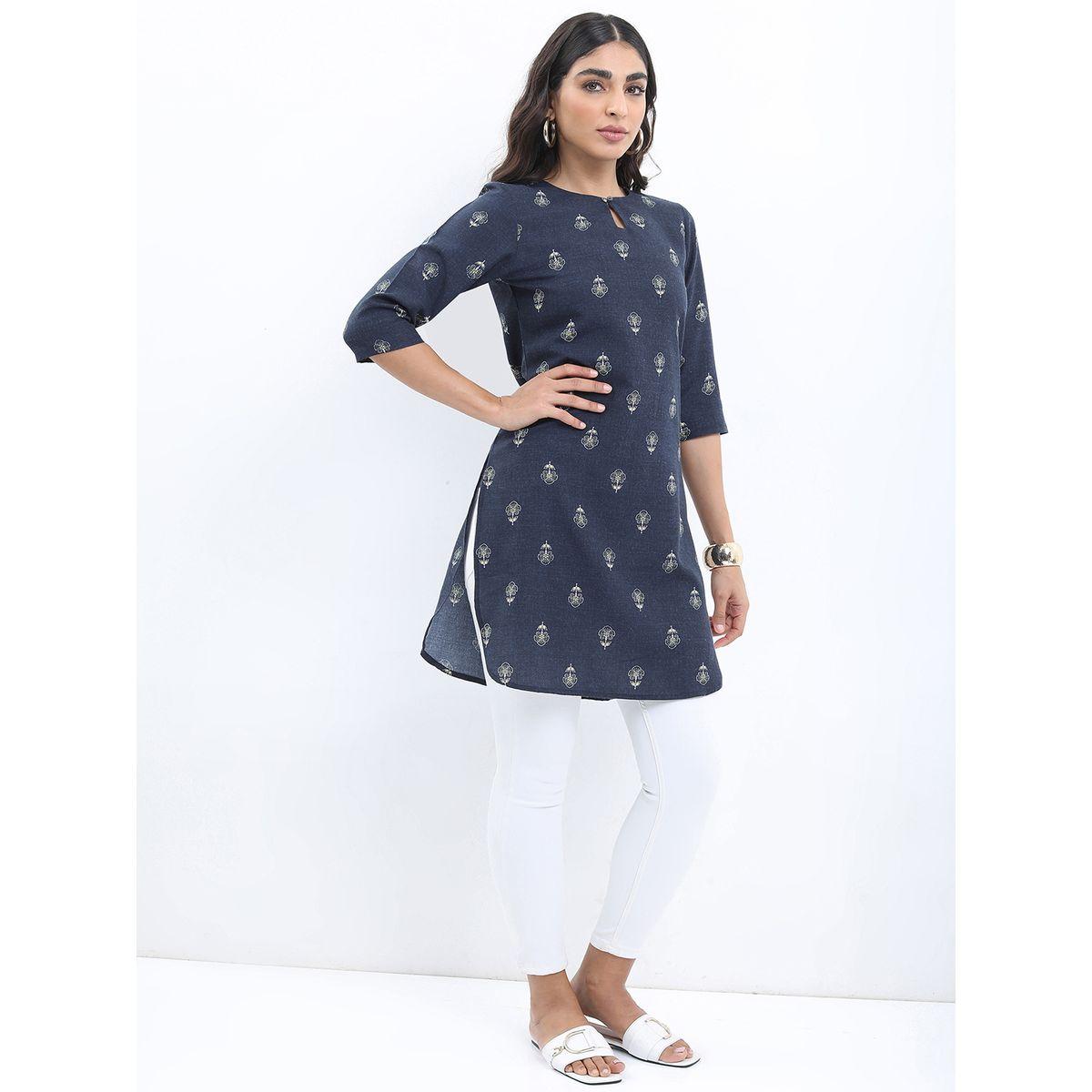Ketch X Styli  Floral Print 3/4 Sleeves Longline Tunic-women-clothing-shirtsandblouses-blouses-image-5