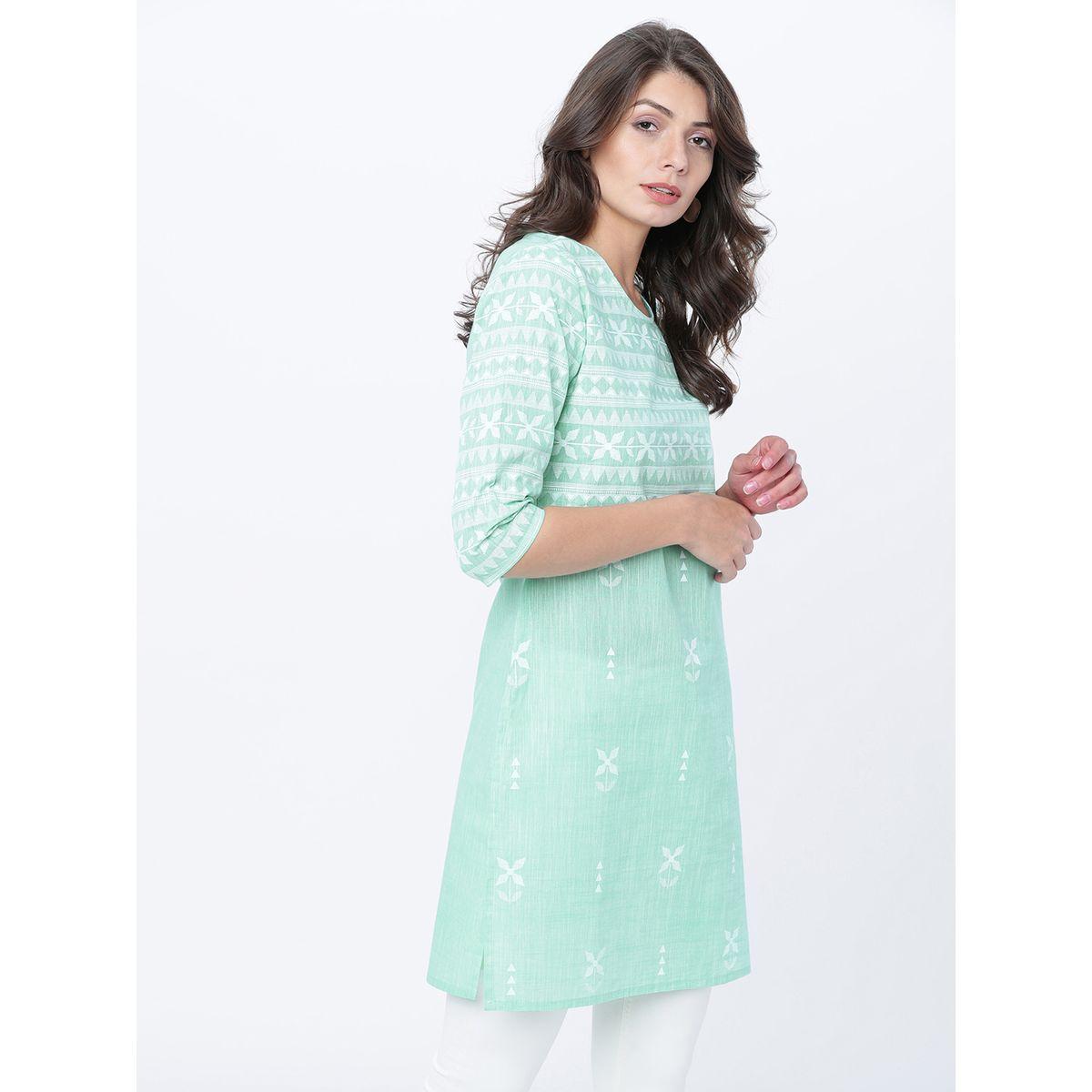 بلوزة تونيك بطبعة هندسية وأكمام 3/4 فيشود × ستايلي-women-clothing-shirtsandblouses-blouses-image-6
