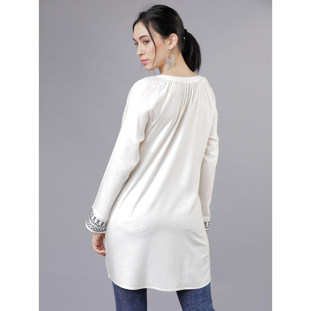 Vishudh X Styli  Tie-Up Neck Printed Longline Top-women-clothing-shirtsandblouses-blouses-image-3