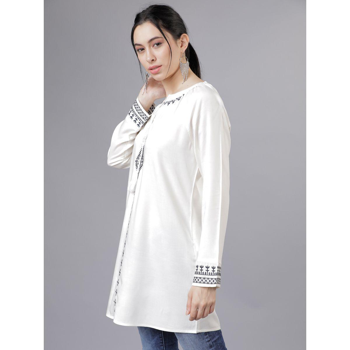 Vishudh X Styli  Tie-Up Neck Printed Longline Top-women-clothing-shirtsandblouses-blouses-image-4