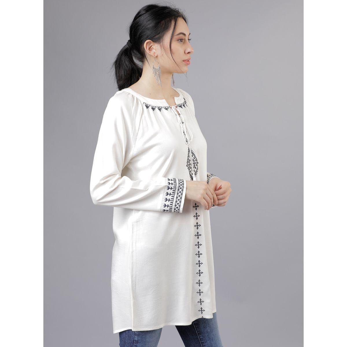 Vishudh X Styli  Tie-Up Neck Printed Longline Top-women-clothing-shirtsandblouses-blouses-image-6