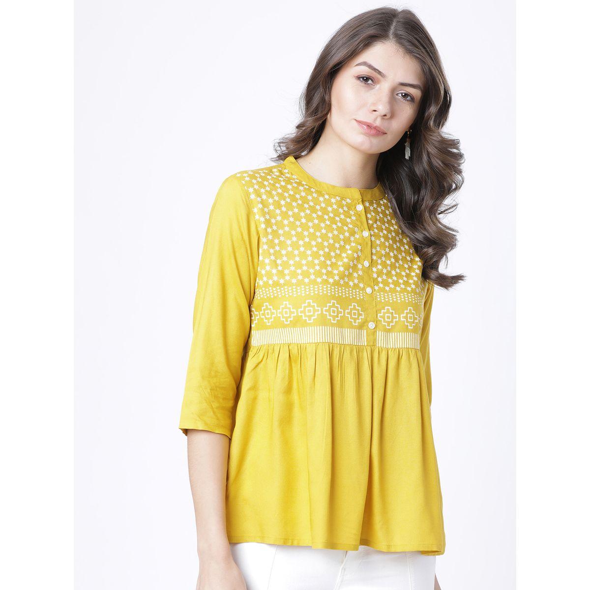 Vishudh X Styli  Geo Printed Panel Empire Top-women-clothing-shirtsandblouses-blouses-image-1