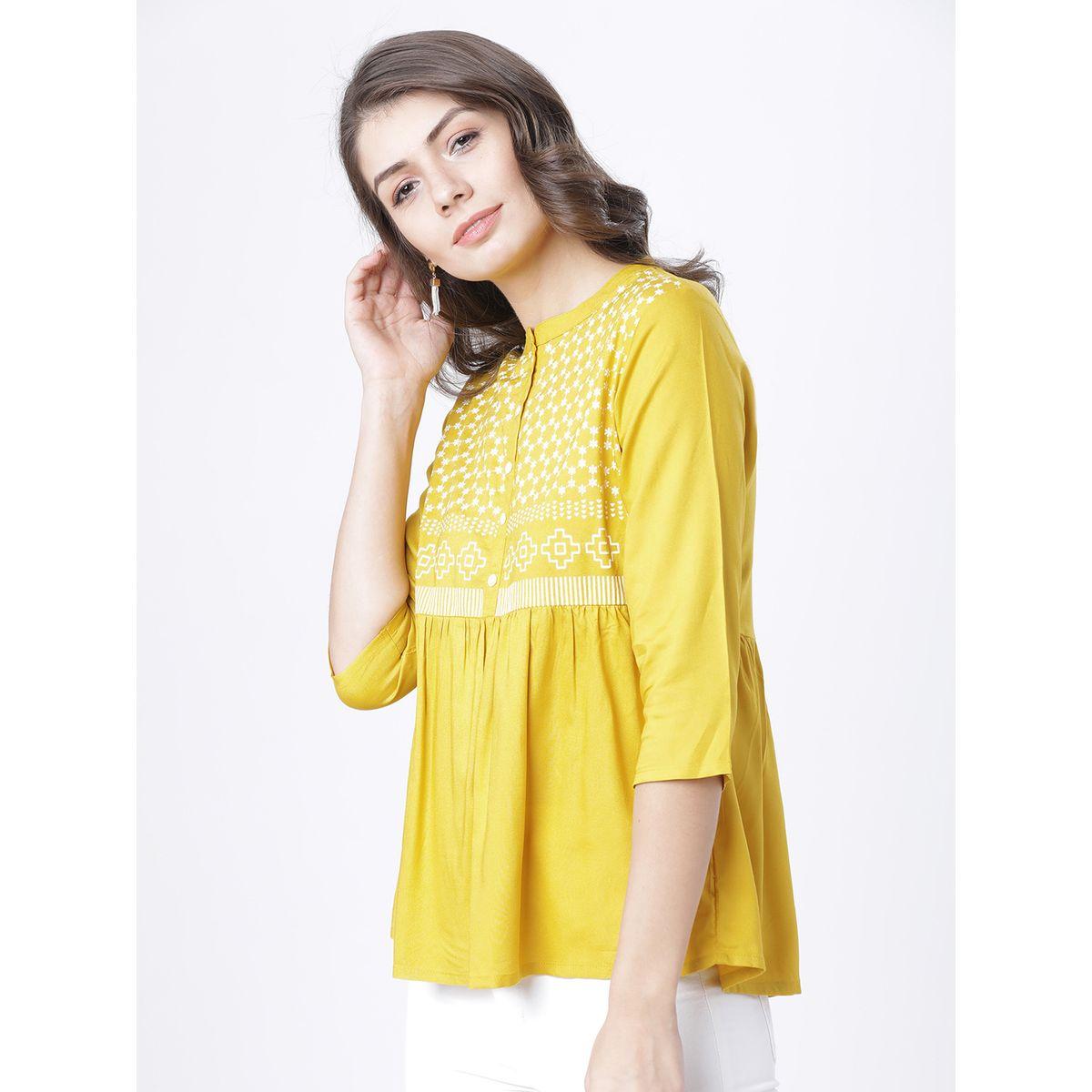 Vishudh X Styli  Geo Printed Panel Empire Top-women-clothing-shirtsandblouses-blouses-image-2