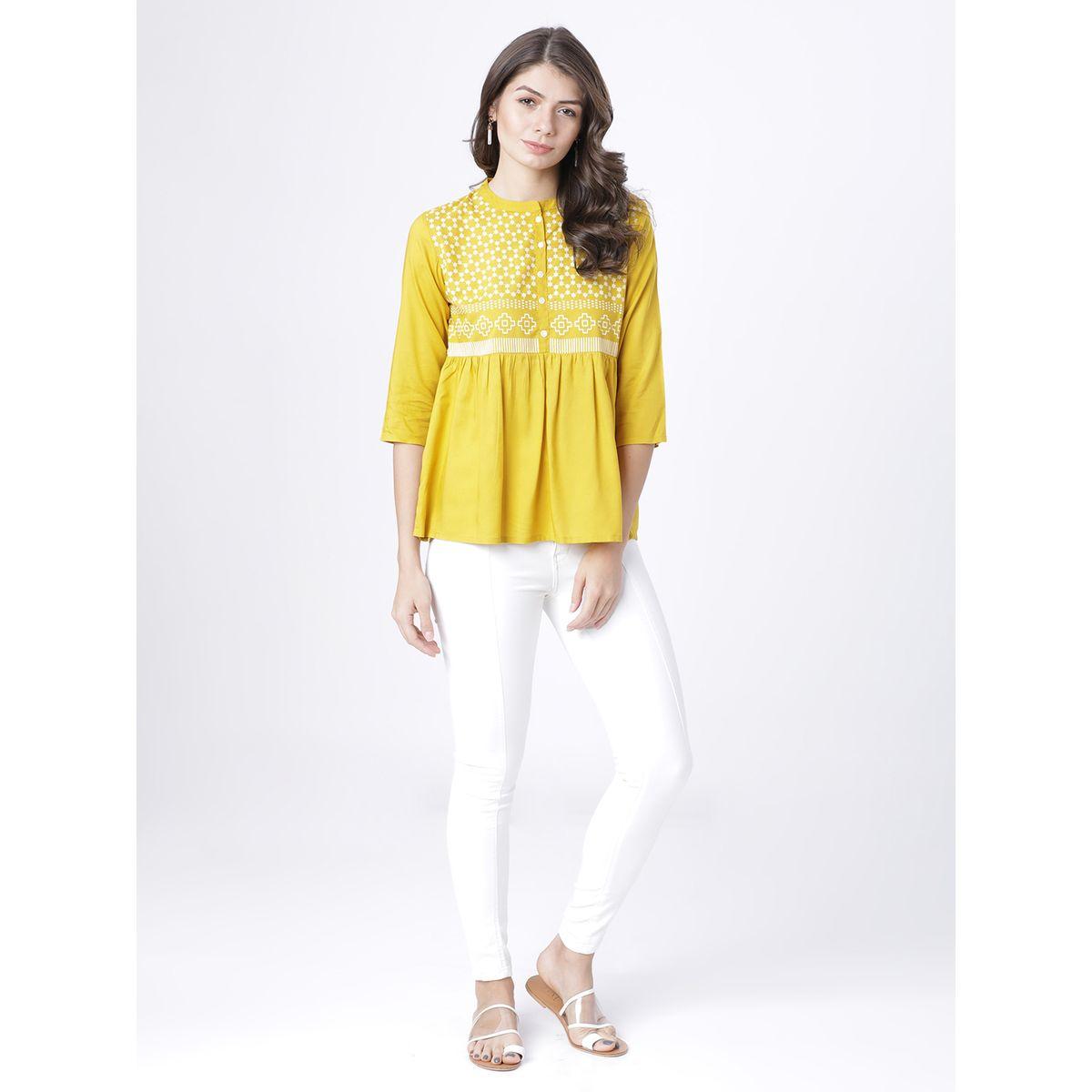 Vishudh X Styli  Geo Printed Panel Empire Top-women-clothing-shirtsandblouses-blouses-image-5