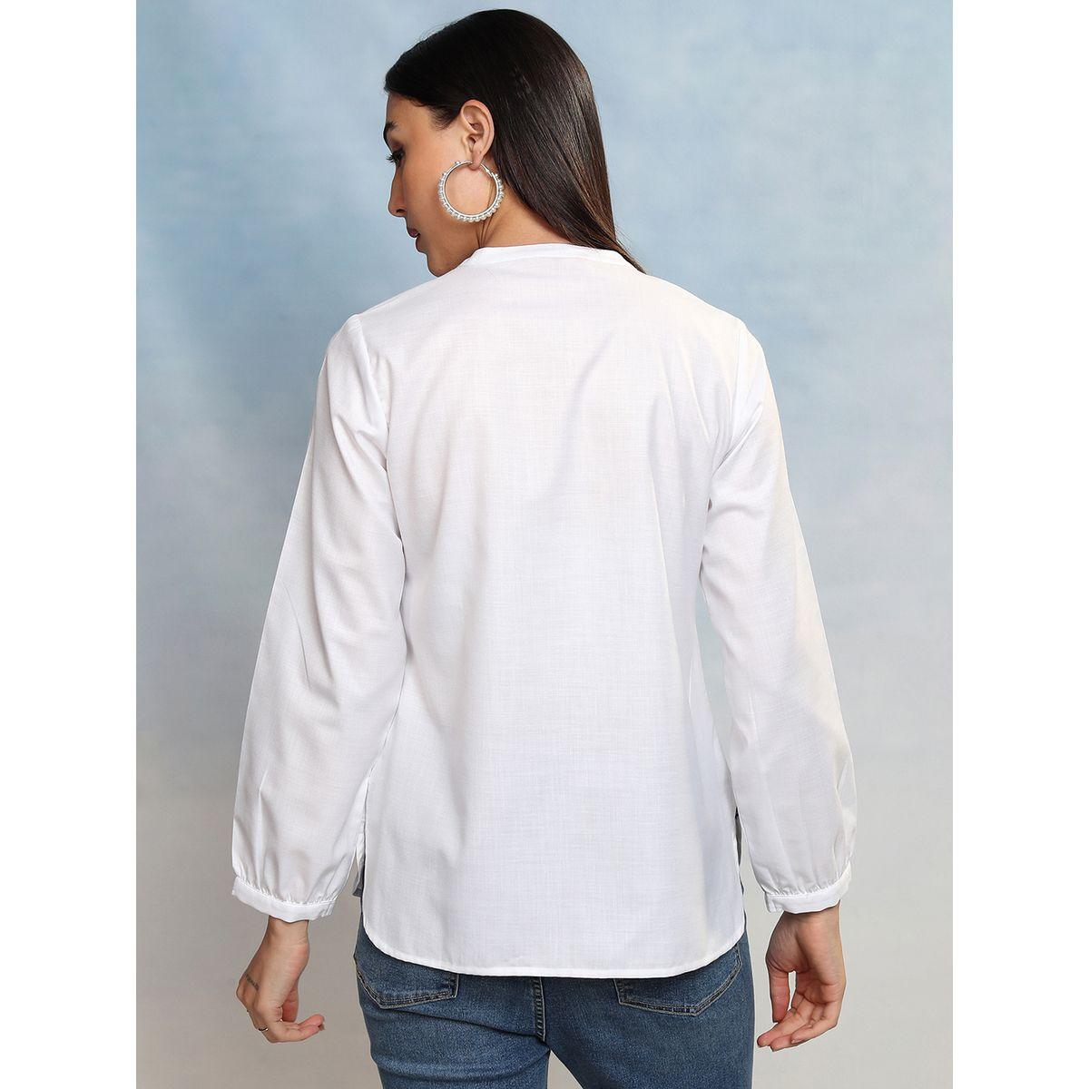 بلوزة بزهور مُطرّزة وياقة ماندارين فيشود × ستايلي-women-clothing-shirtsandblouses-shirts-image-3