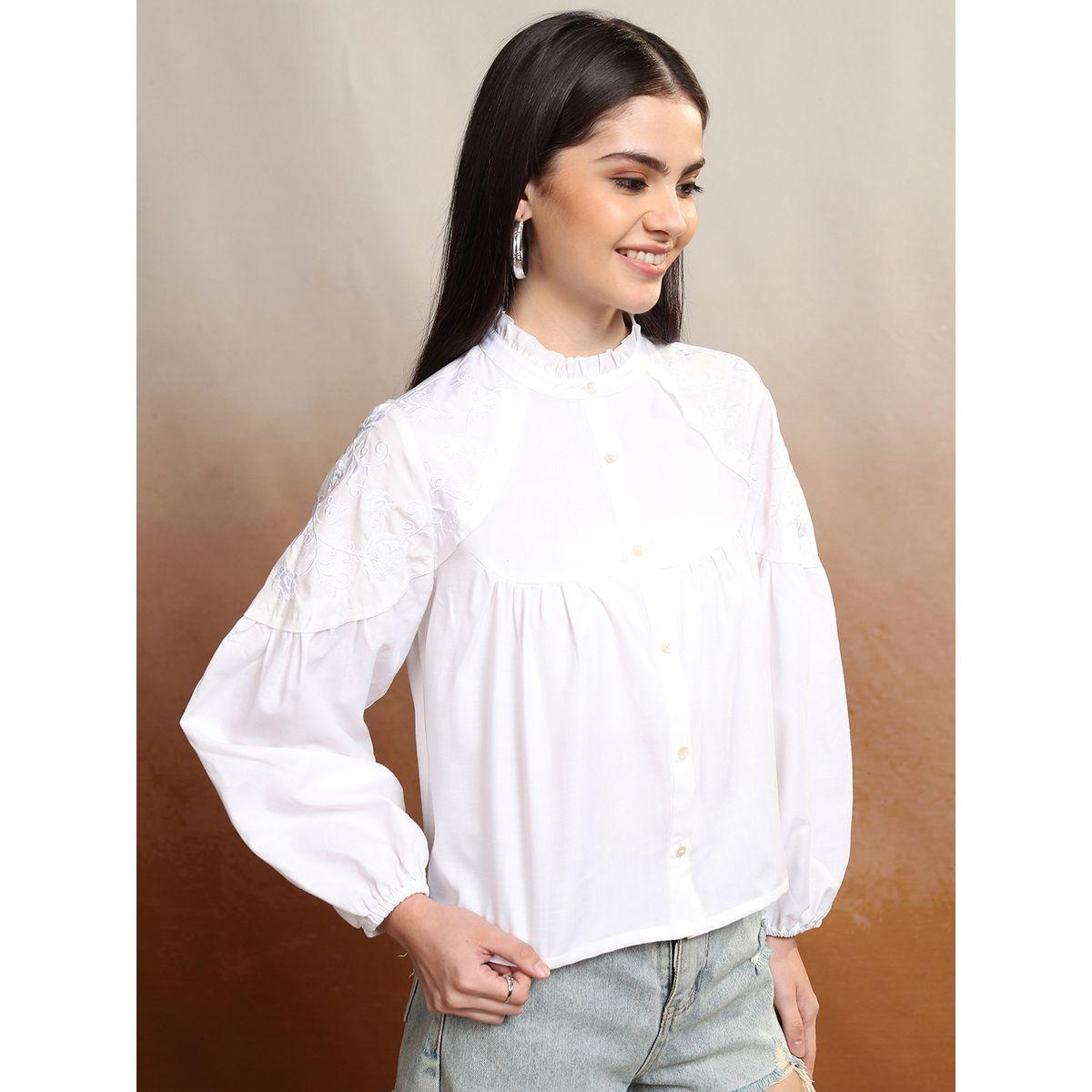 بلوزة بزهور مُطرّزة وياقة ماندارين فيشود × ستايلي-women-clothing-shirtsandblouses-shirts-image-6