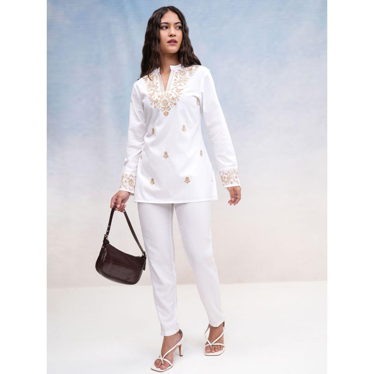 Vishudh X Styli  Embroidered Collared Top with Long Sleeves-women-clothing-shirtsandblouses-blouses-image-2