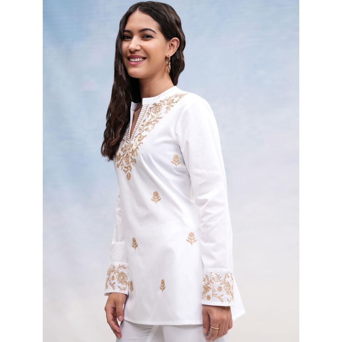 Vishudh X Styli  Embroidered Collared Top with Long Sleeves-women-clothing-shirtsandblouses-blouses-image-4