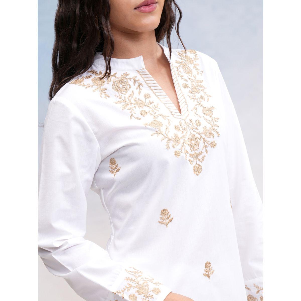 Vishudh X Styli  Embroidered Collared Top with Long Sleeves-women-clothing-shirtsandblouses-blouses-image-5