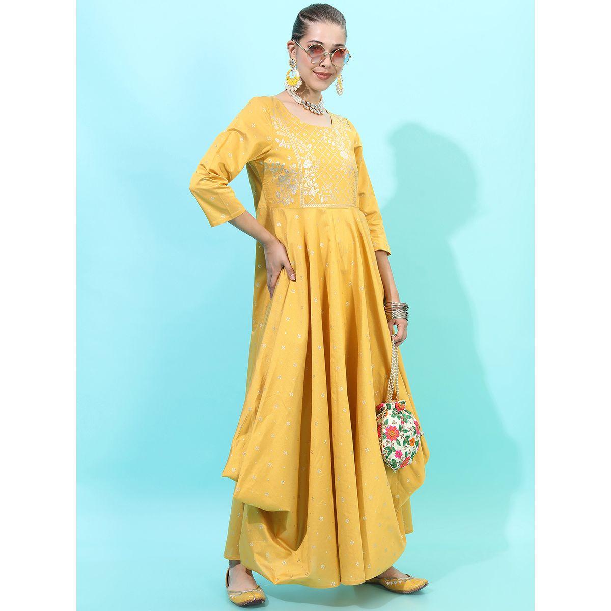 فستان طويل بحافة واسعة وأكمام 3/4 فيشود × ستايلي-women-clothing-dresses-image-5