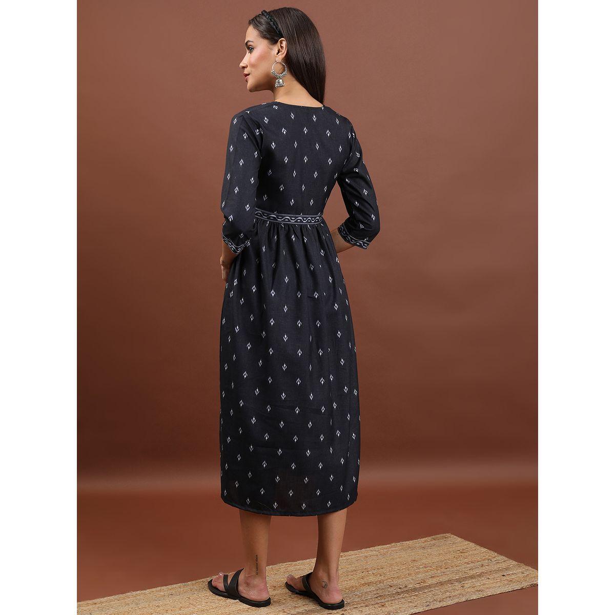 Vishudh X Styli  Ditsy Print Empire Waist Midi Dress-women-clothing-dresses-image-3