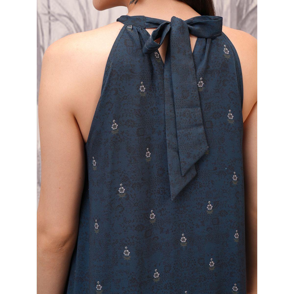 فستان طويل مطبع بالكامل مع ياقة هولتر فيشود × ستايلي-women-clothing-dresses-image-5