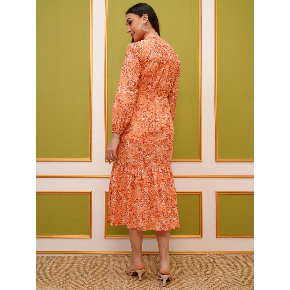 فستان ميدي بطبعة زهور مع أربطة فيشود × ستايلي-women-clothing-dresses-image-3