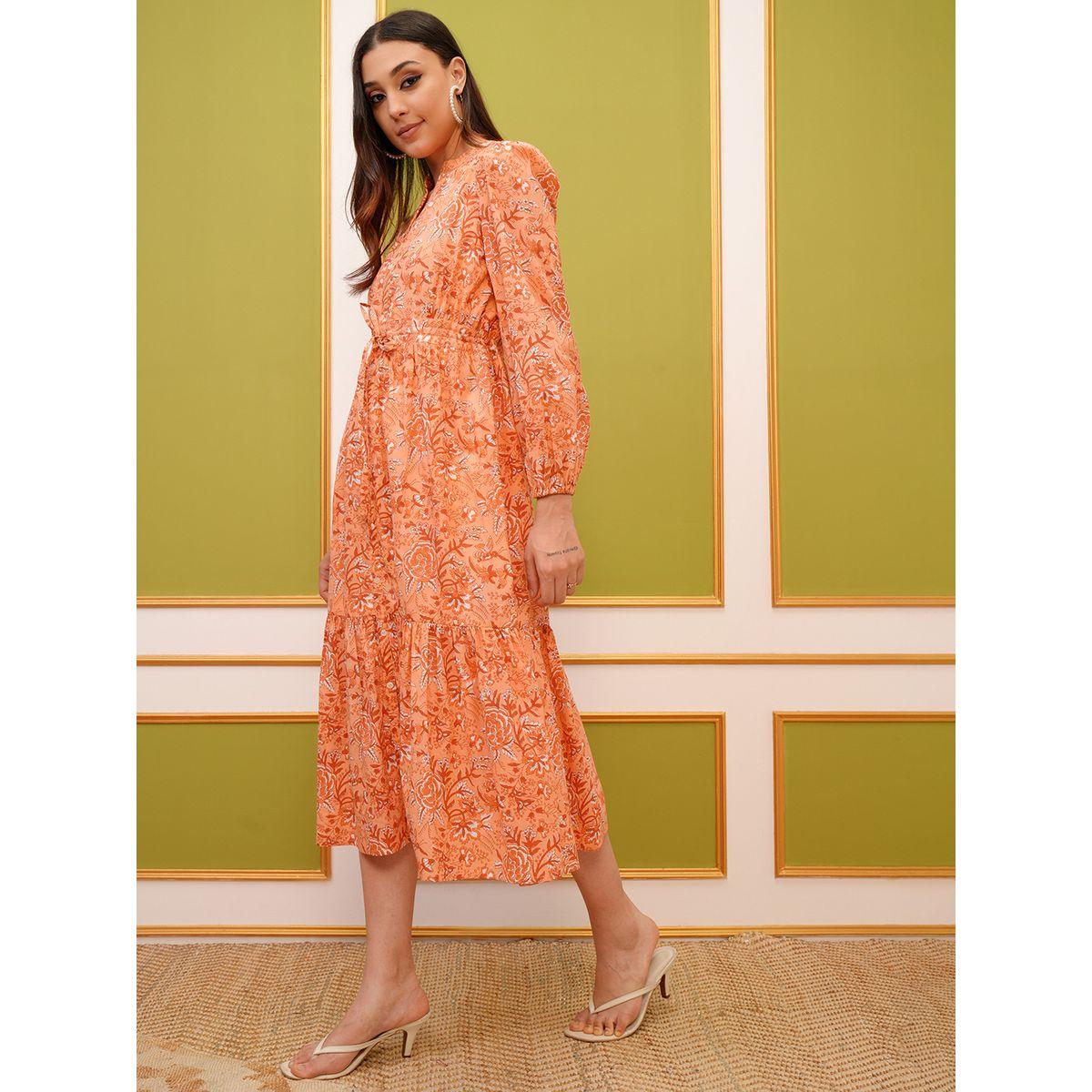 فستان ميدي بطبعة زهور مع أربطة فيشود × ستايلي-women-clothing-dresses-image-4