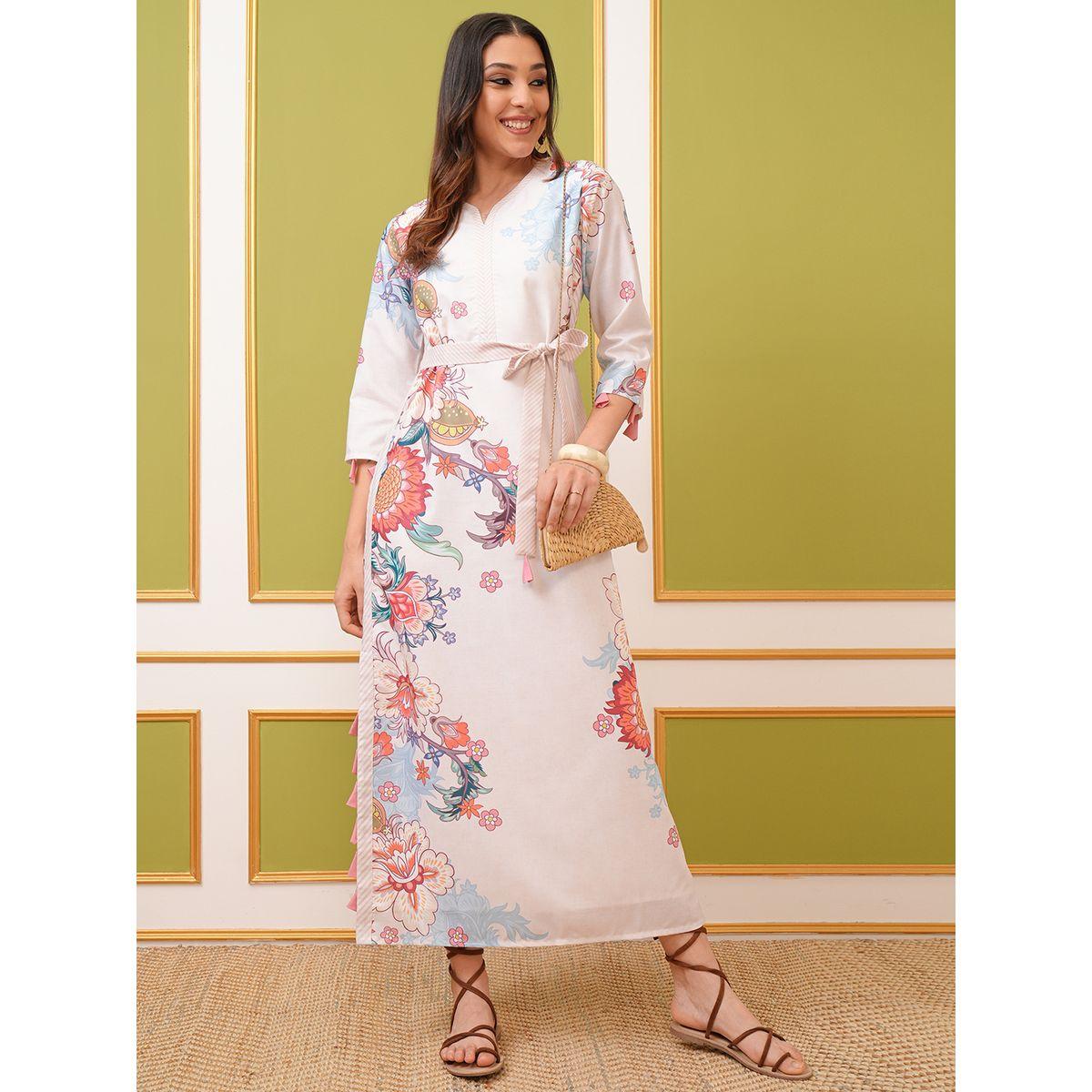 Vishudh X Styli  Floral Print Self Tie-Up Belt Maxi Dress-women-clothing-dresses-image-1
