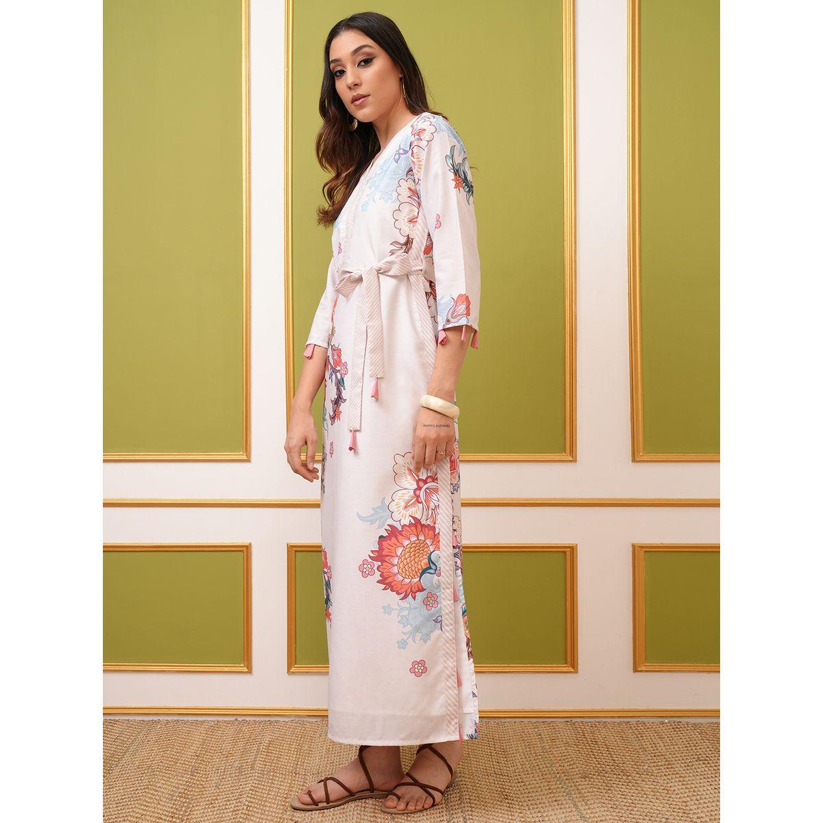 Vishudh X Styli  Floral Print Self Tie-Up Belt Maxi Dress-women-clothing-dresses-image-2
