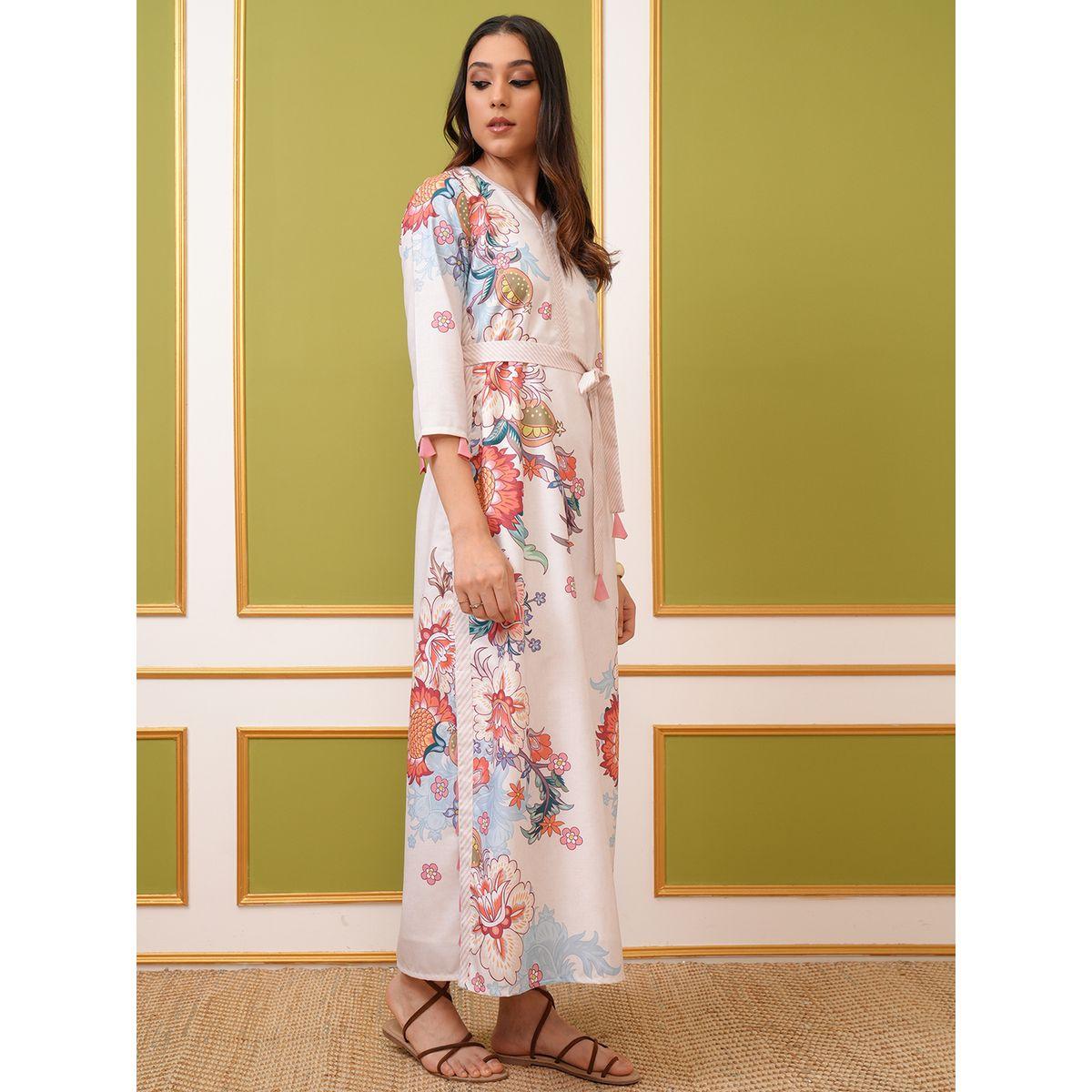 Vishudh X Styli  Floral Print Self Tie-Up Belt Maxi Dress-women-clothing-dresses-image-4