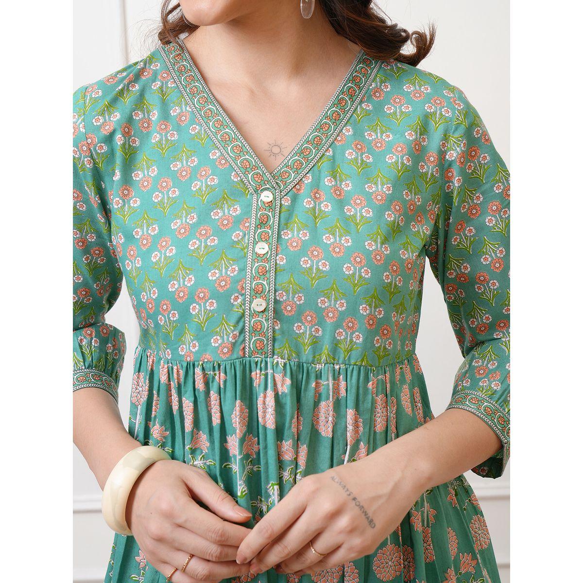 Vishudh X Styli  V Neck Floral Print A-Line Midi Dress-women-clothing-dresses-image-5