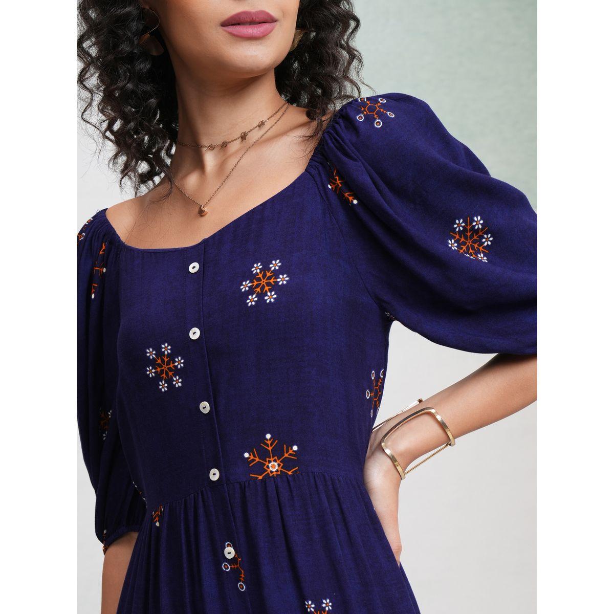 Vishudh X Styli  Floral Print Puff Sleeves Tiered Midi Dress-women-clothing-dresses-image-5