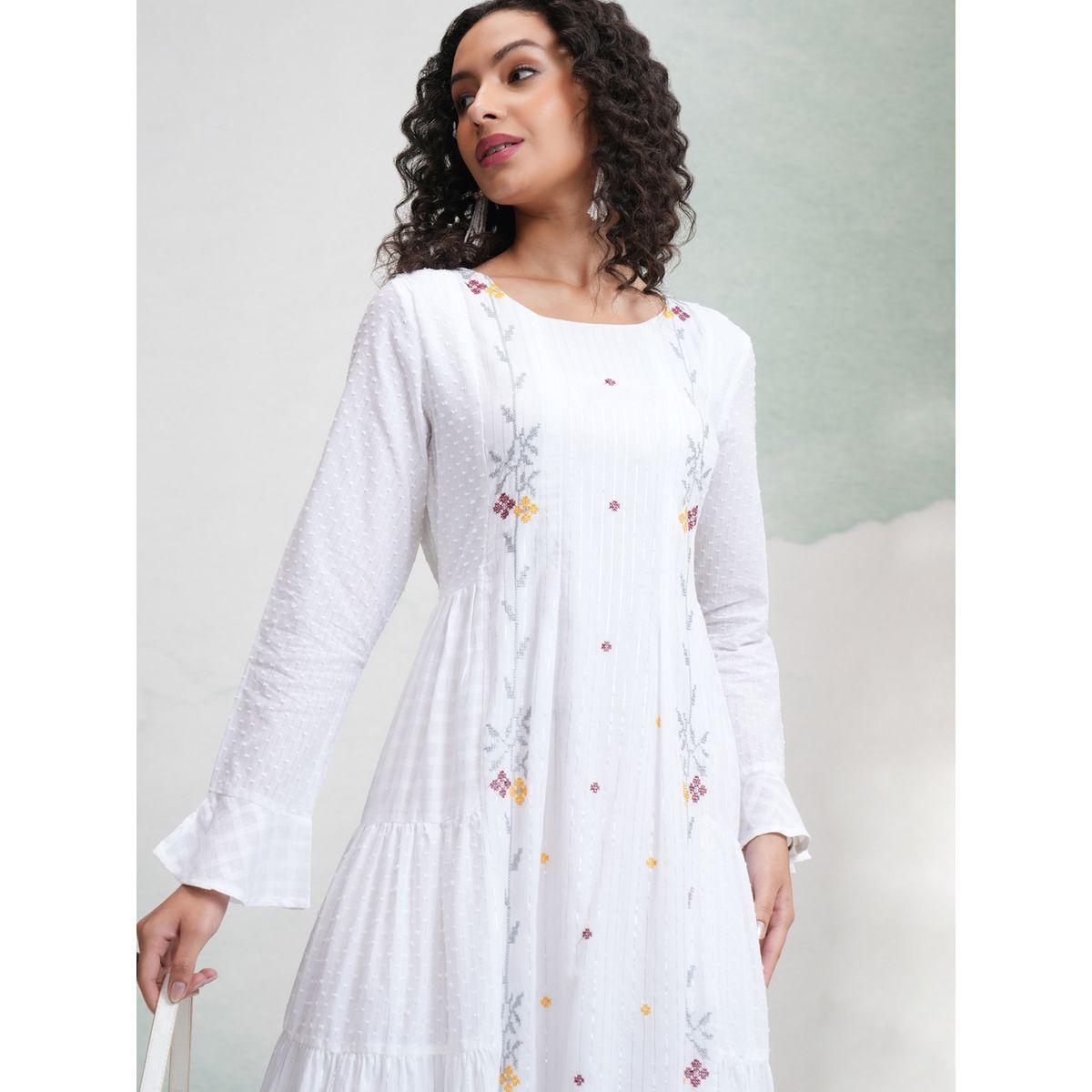 فستان ميدي بتفاصيل مُطرزة بخيوط دوبي فيشود × ستايلي-women-clothing-dresses-image-1