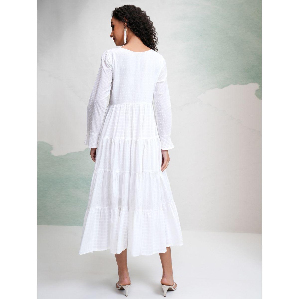 Vishudh X Styli  Embroidery Detail Dobby Tiered Midi Dress-women-clothing-dresses-image-3