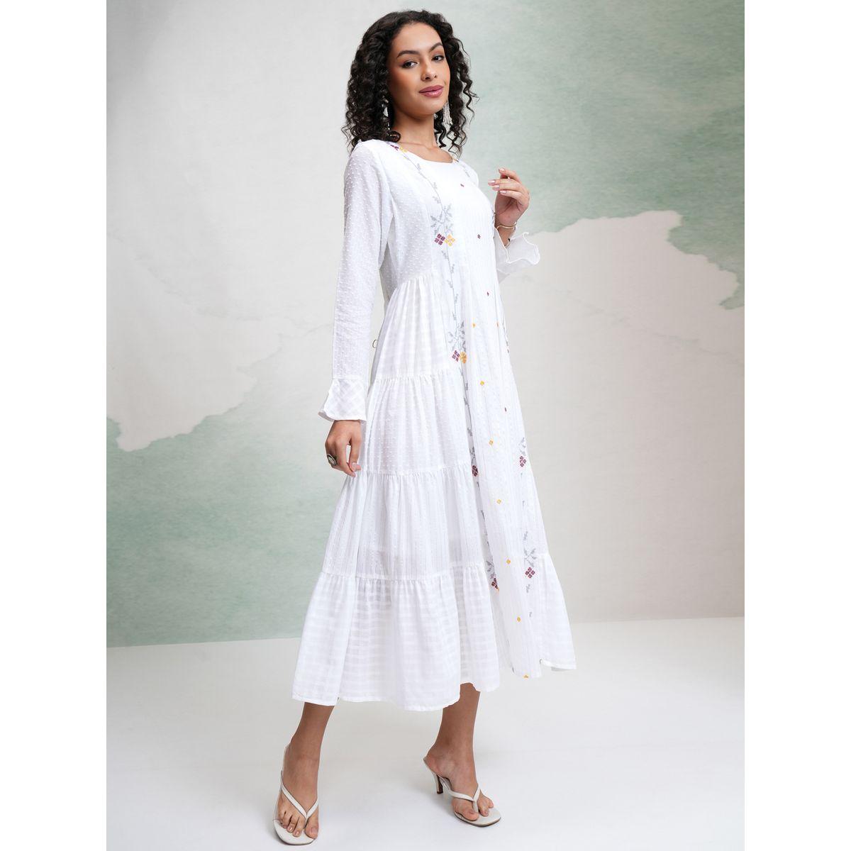 Vishudh X Styli  Embroidery Detail Dobby Tiered Midi Dress-women-clothing-dresses-image-6
