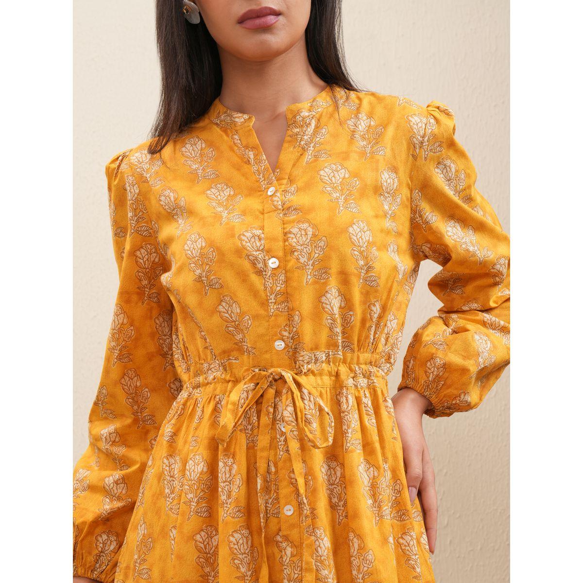 Vishudh X Styli  Floral Print Bishop Sleeve Fit & Flare Midi Dress-women-clothing-dresses-image-5