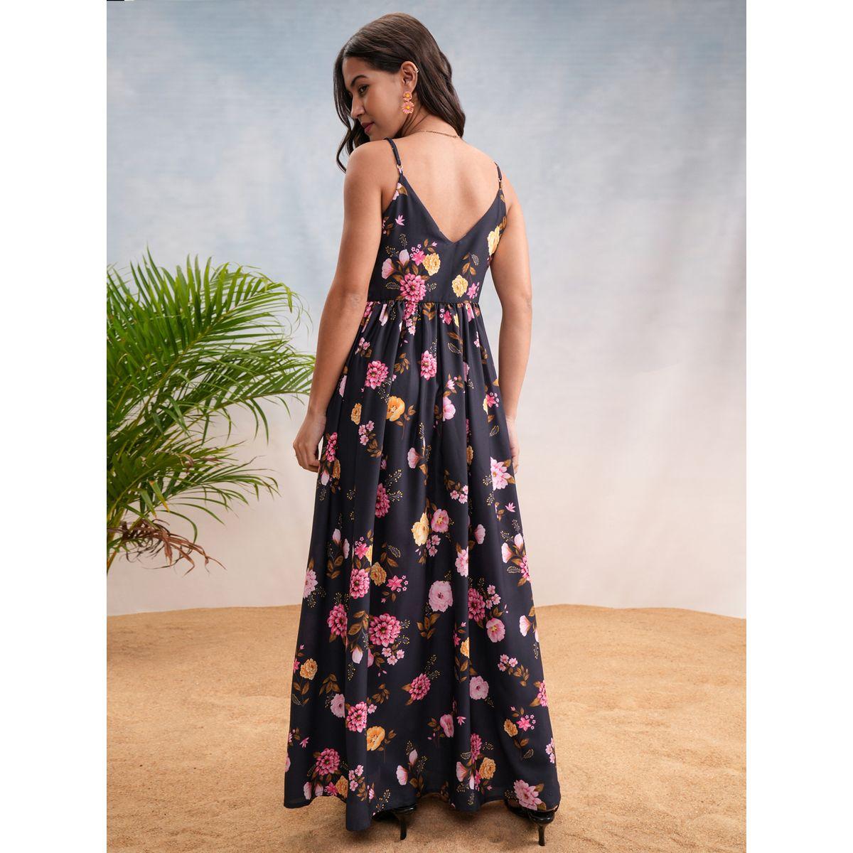 فستان طويل بحمالات وطبعة زهور فيشود × ستايلي-women-clothing-dresses-image-3