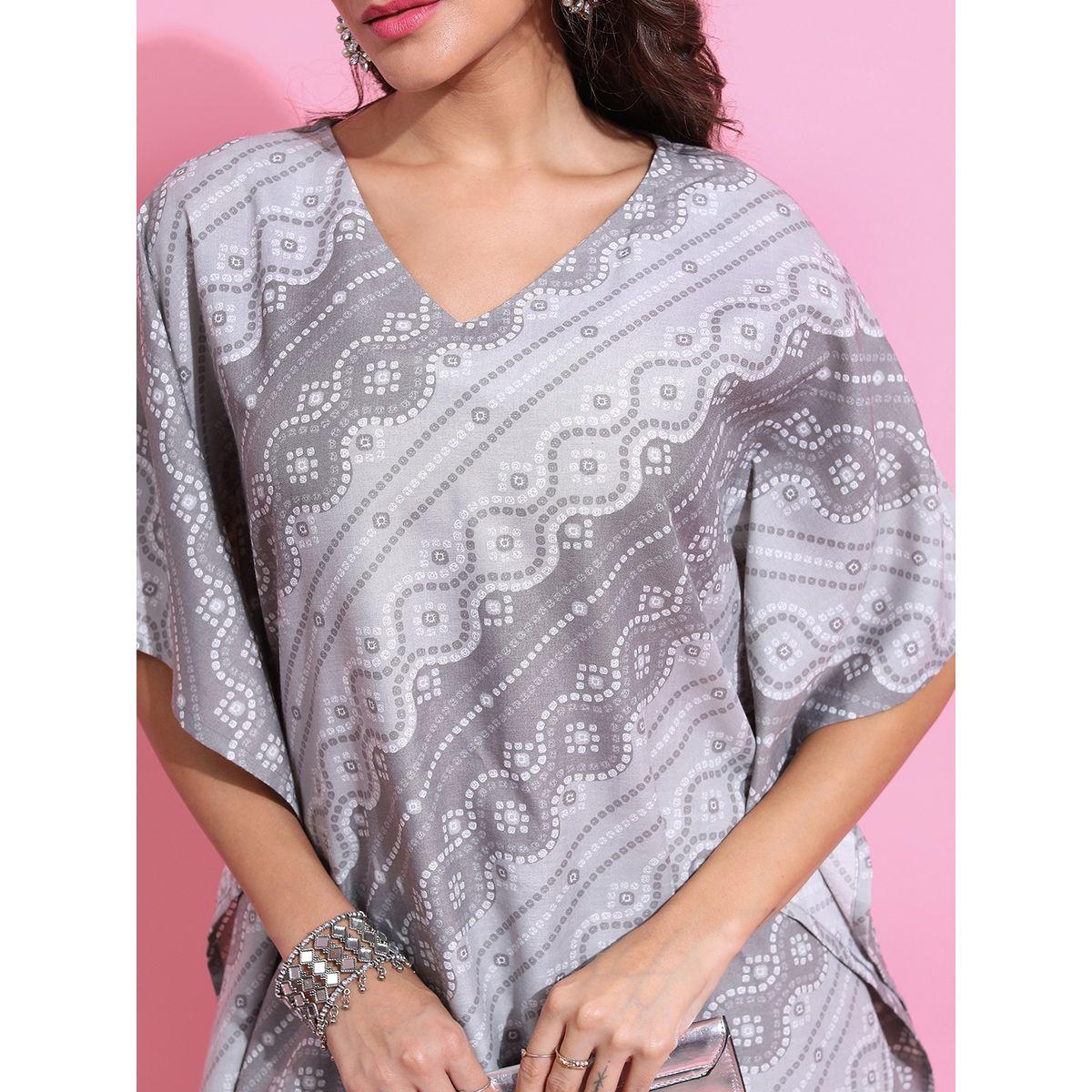 مجموعة من بنطال دوتي مع كورتا بنمط قفطان كيتش × ستايلي-women-clothing-ethnicwear-kurtasets-image-5