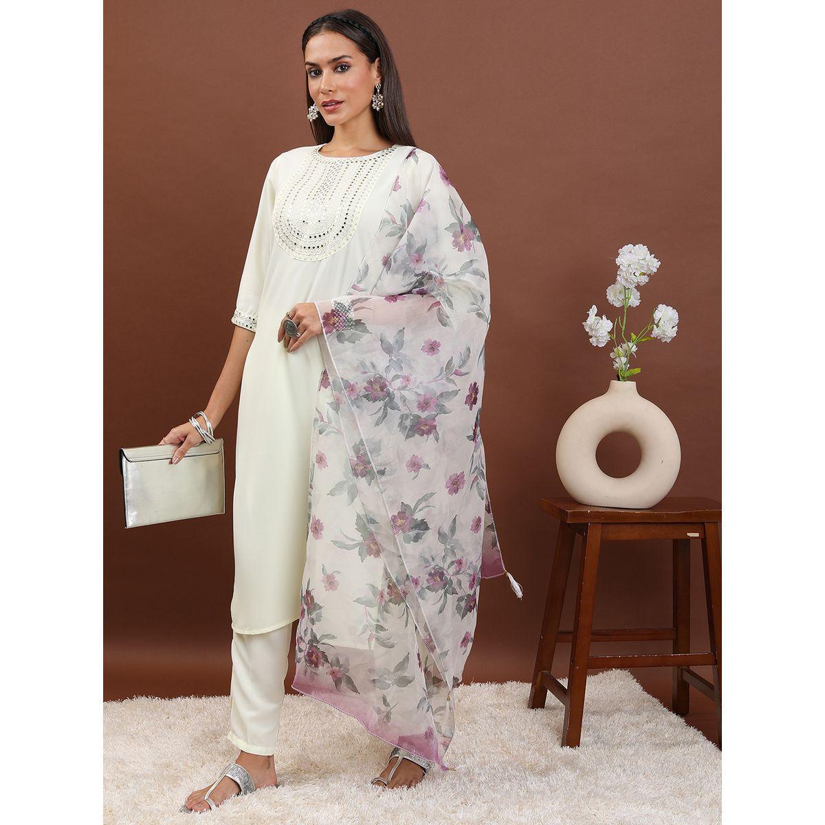 Ketch X Styli  Pack of 3 - Embroidered Mirror Work Kurta, Trousers & Dupatta-women-clothing-ethnicwear-kurtasets-image-2