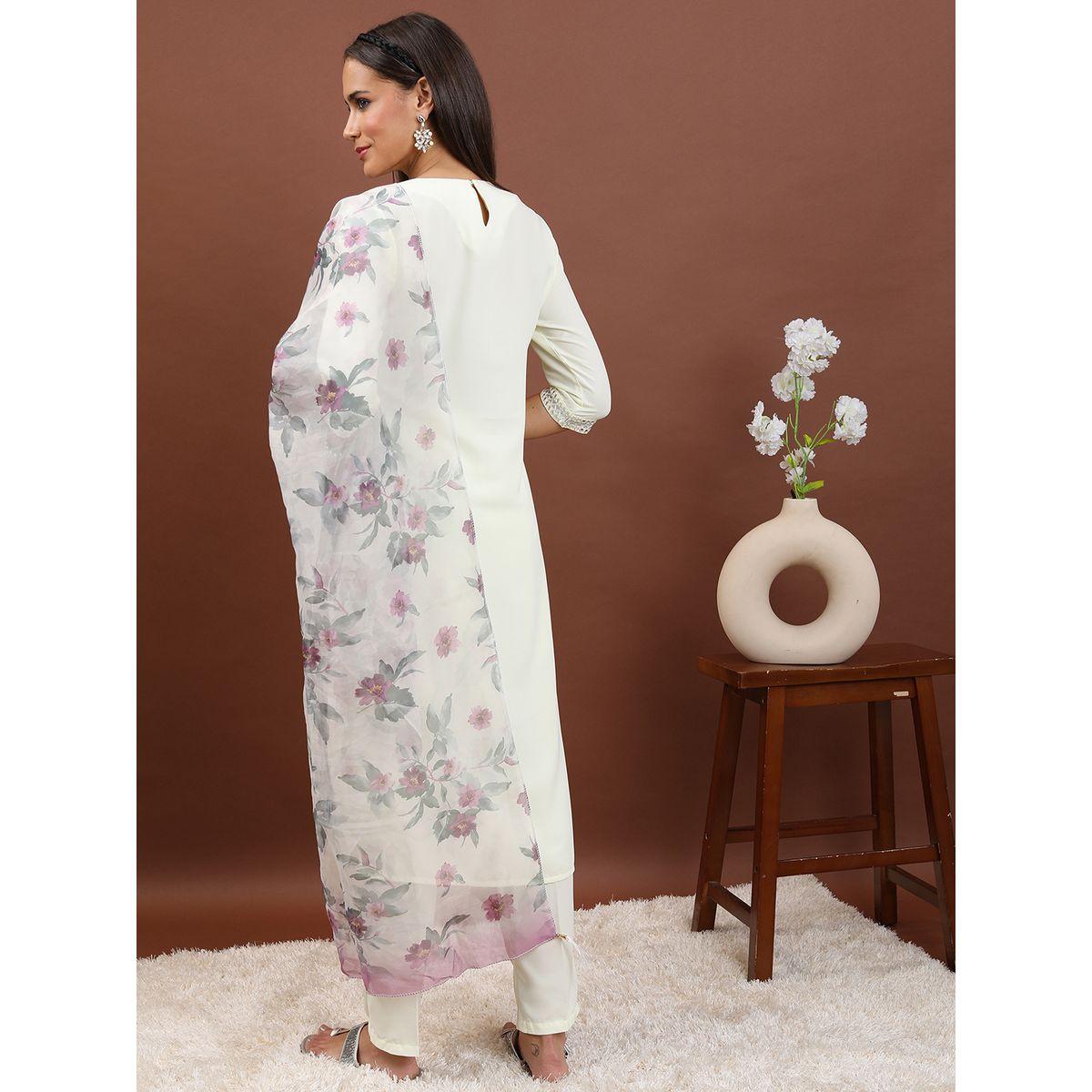 مجموعة من 3 - كورتا مع بنطال ودوباتا كيتش × ستايلي-women-clothing-ethnicwear-kurtasets-image-3