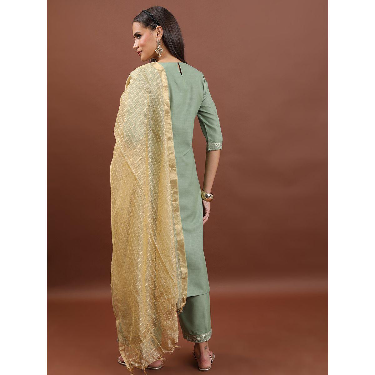 مجموعة من 3 - كورتا وبنطال بالازو مع دوباتا كيتش × ستايلي-women-clothing-ethnicwear-bottoms-pants-image-3