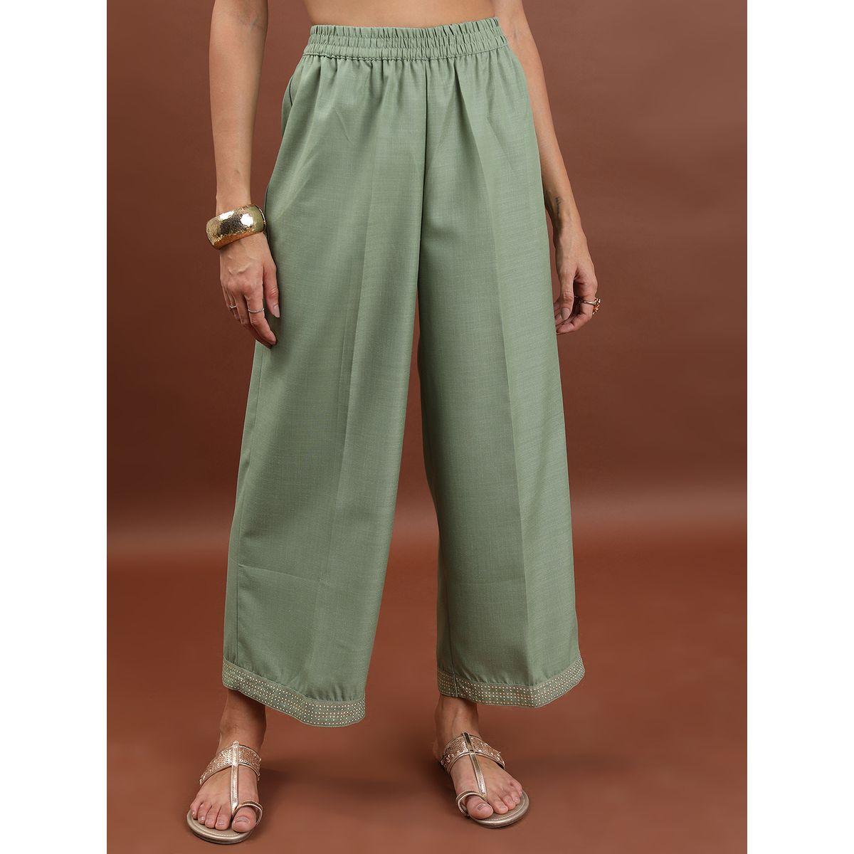 مجموعة من 3 - كورتا وبنطال بالازو مع دوباتا كيتش × ستايلي-women-clothing-ethnicwear-bottoms-pants-image-7