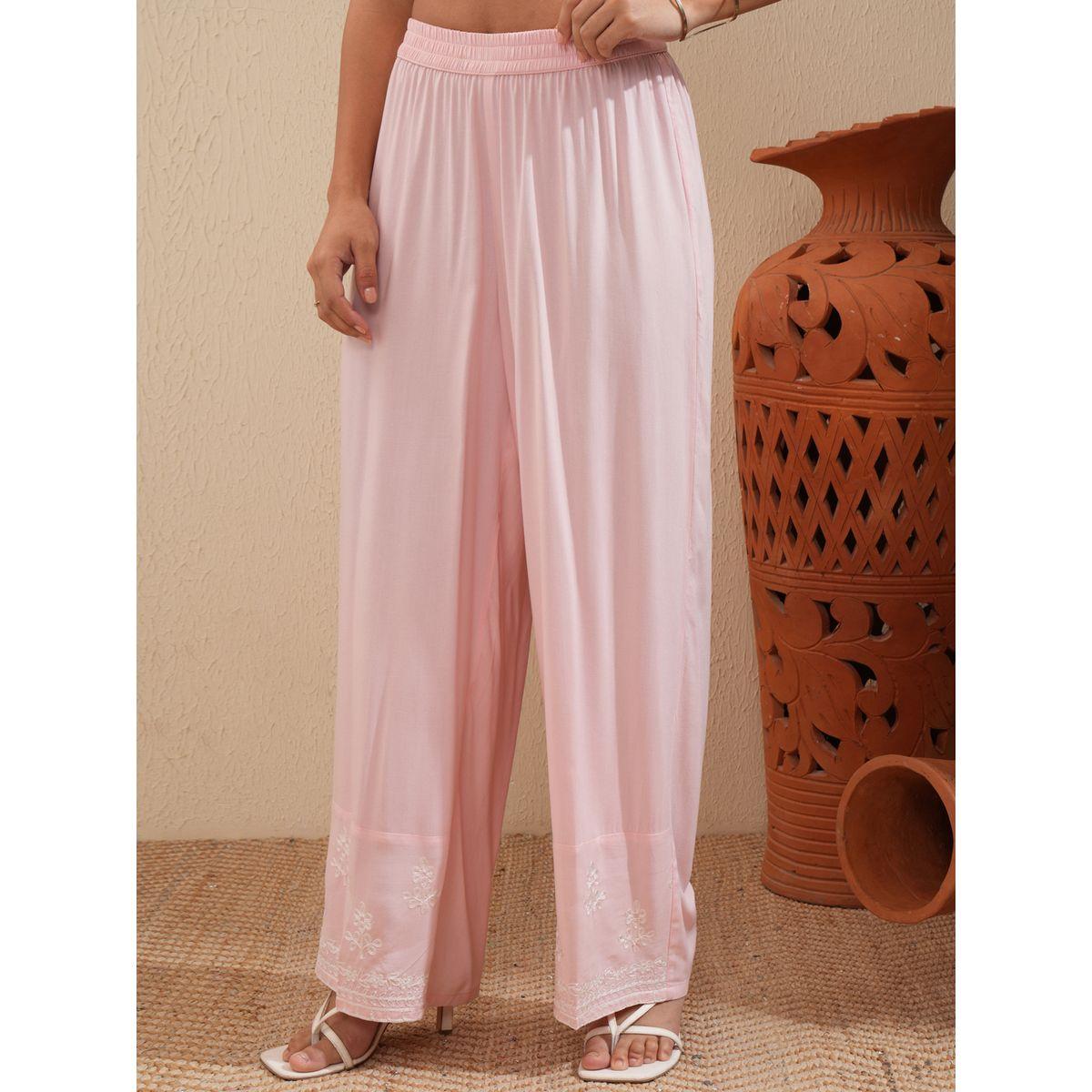 مجموعة من بنطال بالازو مع كورتا مُطرّزة بزهور فيشود × ستايلي-women-clothing-ethnicwear-bottoms-pants-image-7