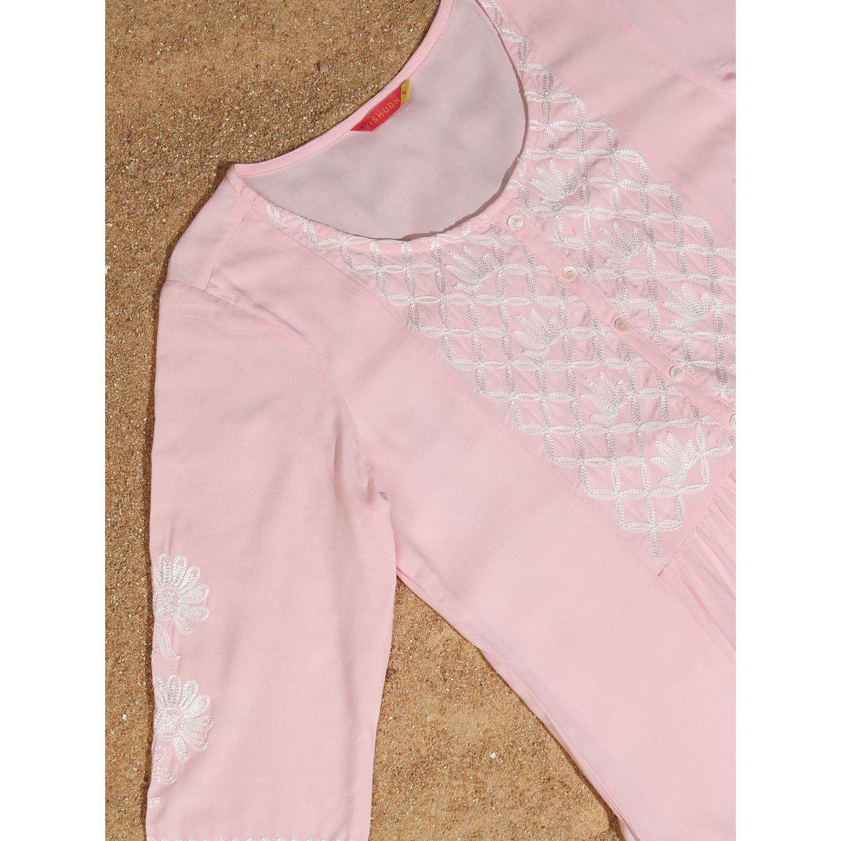 مجموعة من بنطال بالازو مع كورتا مُطرّزة بزهور فيشود × ستايلي-women-clothing-ethnicwear-bottoms-pants-image-9