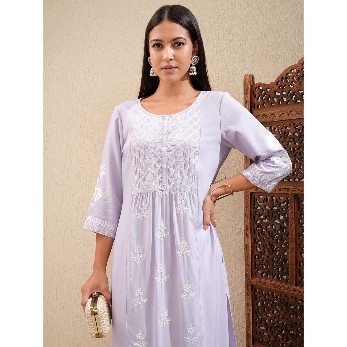 Vishudh X Styli  Floral Embroidered Thread Work Straight Kurta & Palazzos Set-women-clothing-ethnicwear-kurtasets-image-1