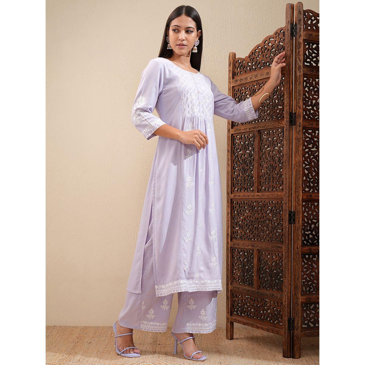 Vishudh X Styli  Floral Embroidered Thread Work Straight Kurta & Palazzos Set-women-clothing-ethnicwear-kurtasets-image-6
