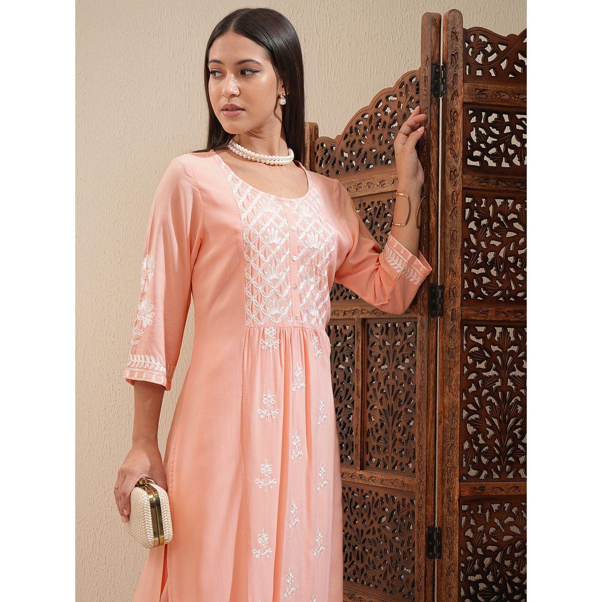 Vishudh X Styli  Floral Embroidered Thread Work Straight Kurta & Palazzos Set-women-clothing-ethnicwear-kurtasets-image-1