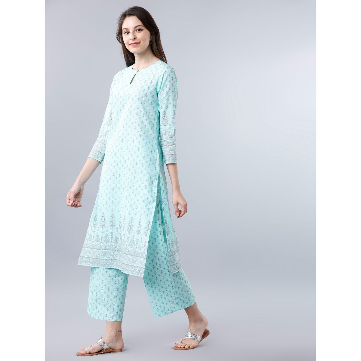 Vishudh All Over Print Kurta & Palazzos Set-women-clothing-ethnicwear-kurtasets-image-2
