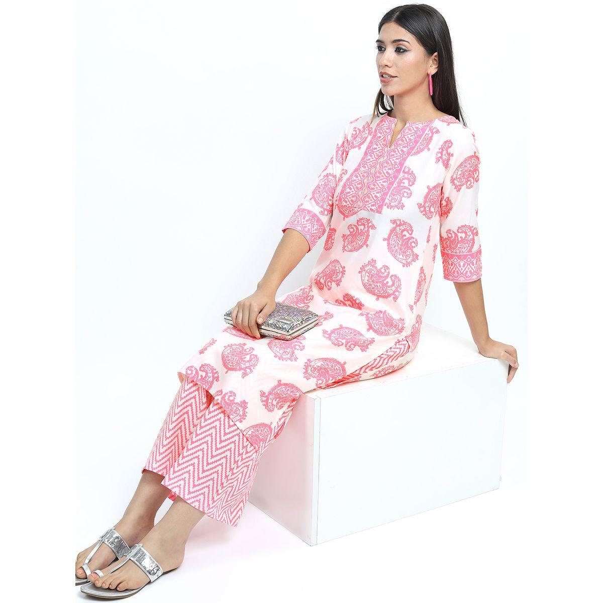 Vishudh Paisley Print Kurta & Palazzos Set-women-clothing-ethnicwear-kurtasets-image-1