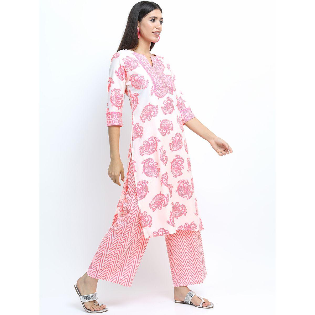 Vishudh Paisley Print Kurta & Palazzos Set-women-clothing-ethnicwear-kurtasets-image-5