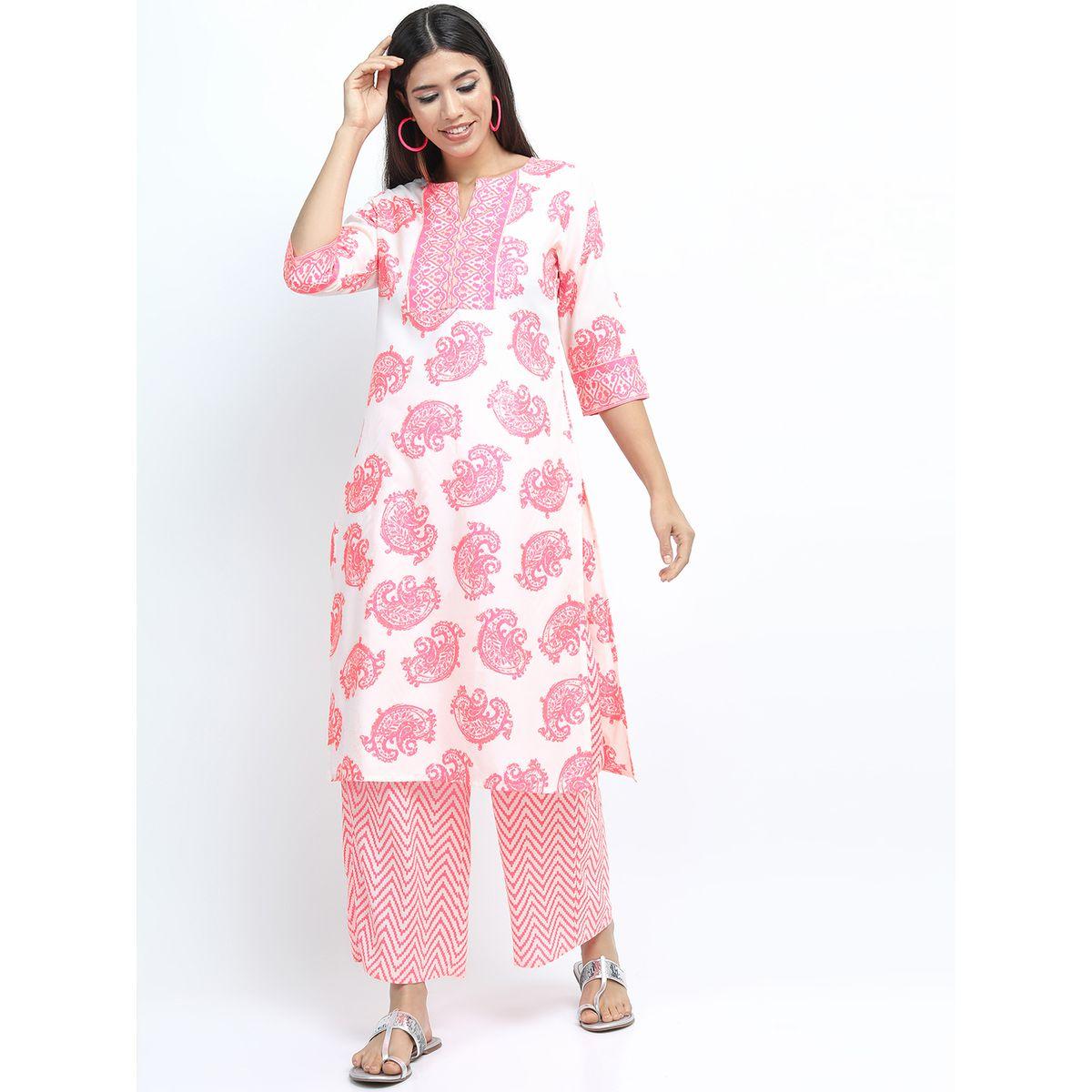 Vishudh Paisley Print Kurta & Palazzos Set-women-clothing-ethnicwear-kurtasets-image-6
