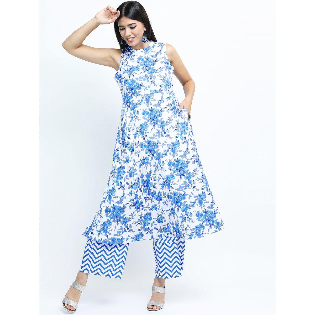 Vishudh Floral Print Kurta & Palazzos Set-women-clothing-ethnicwear-kurtasets-image-1