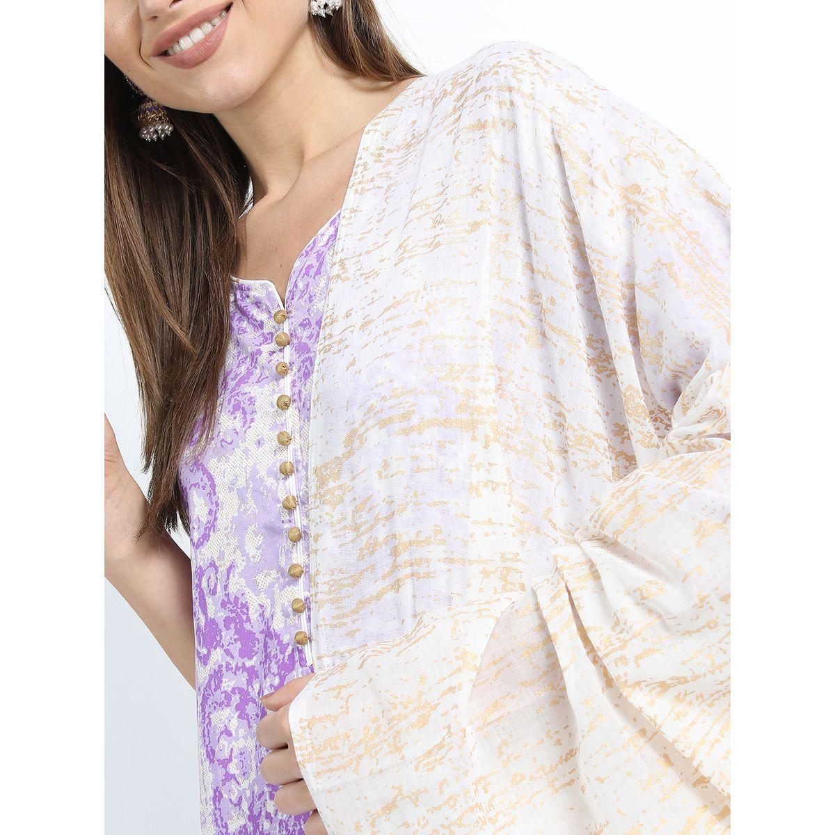 Vishudh Pack of 3 - Printed Straight Kurta, Trousers & Dupatta-women-clothing-ethnicwear-kurtasets-image-5