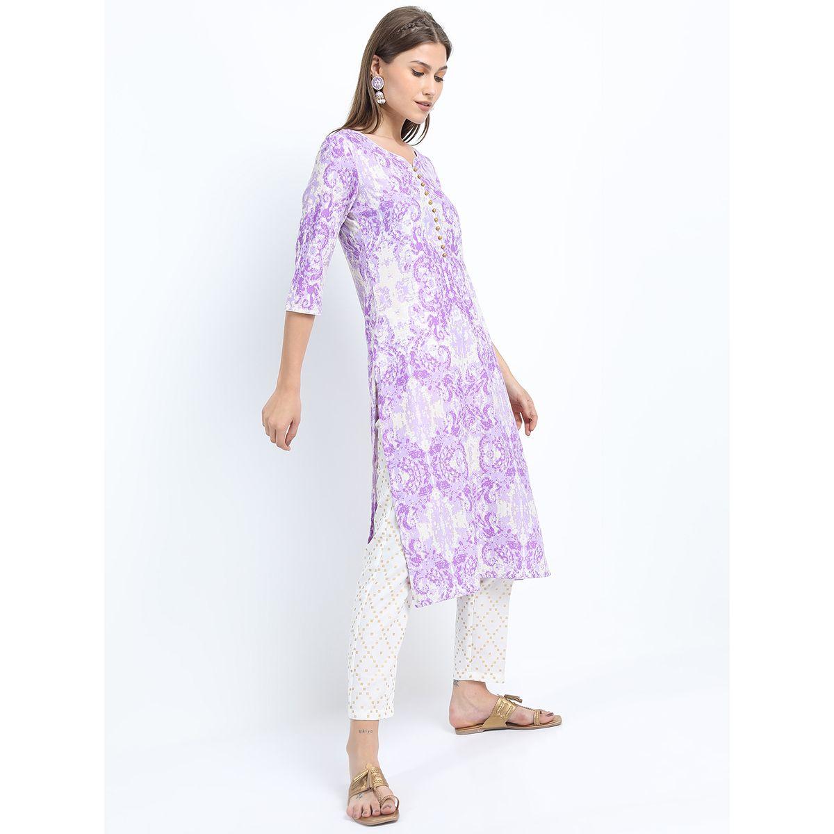 Vishudh Pack of 3 - Printed Straight Kurta, Trousers & Dupatta-women-clothing-ethnicwear-kurtasets-image-6