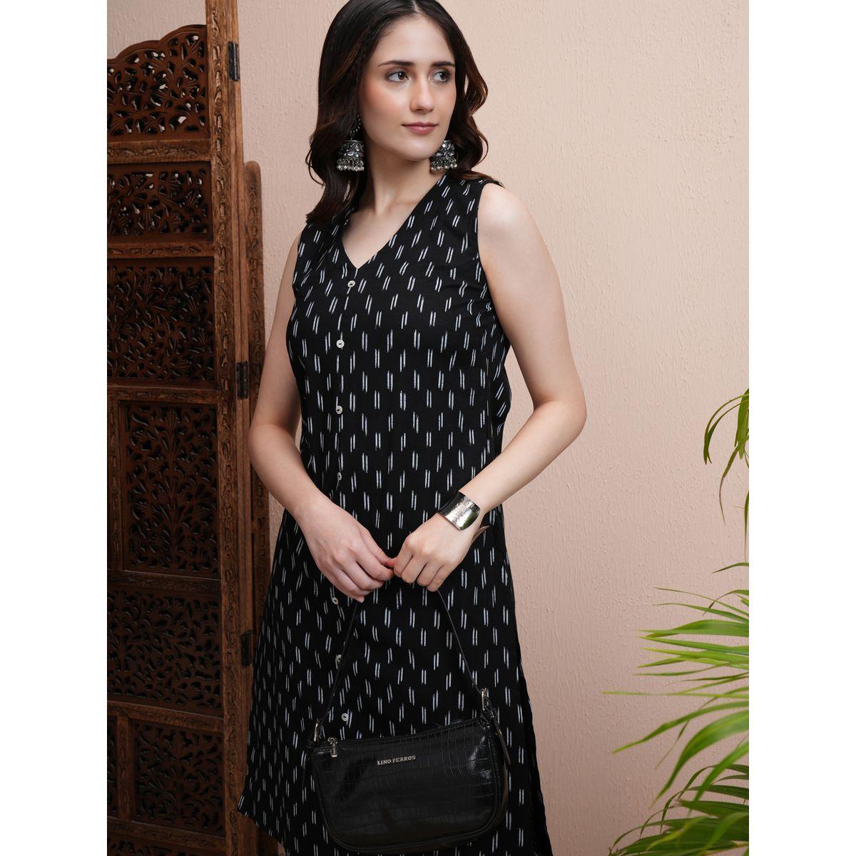 مجموعة من بنطال بالازو وكورتا مطبعة بالكامل فيشود × ستايلي-women-clothing-ethnicwear-kurtasets-image-1