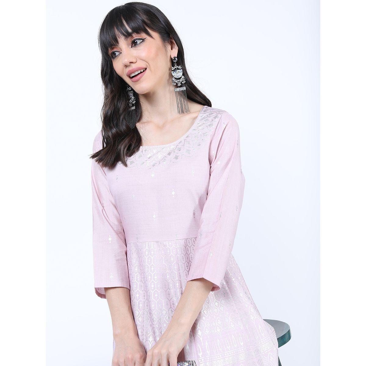 Vishudh X Styli   Pink Ethnic Maxi Dress-women-clothing-ethnicwear-dresses-image-2