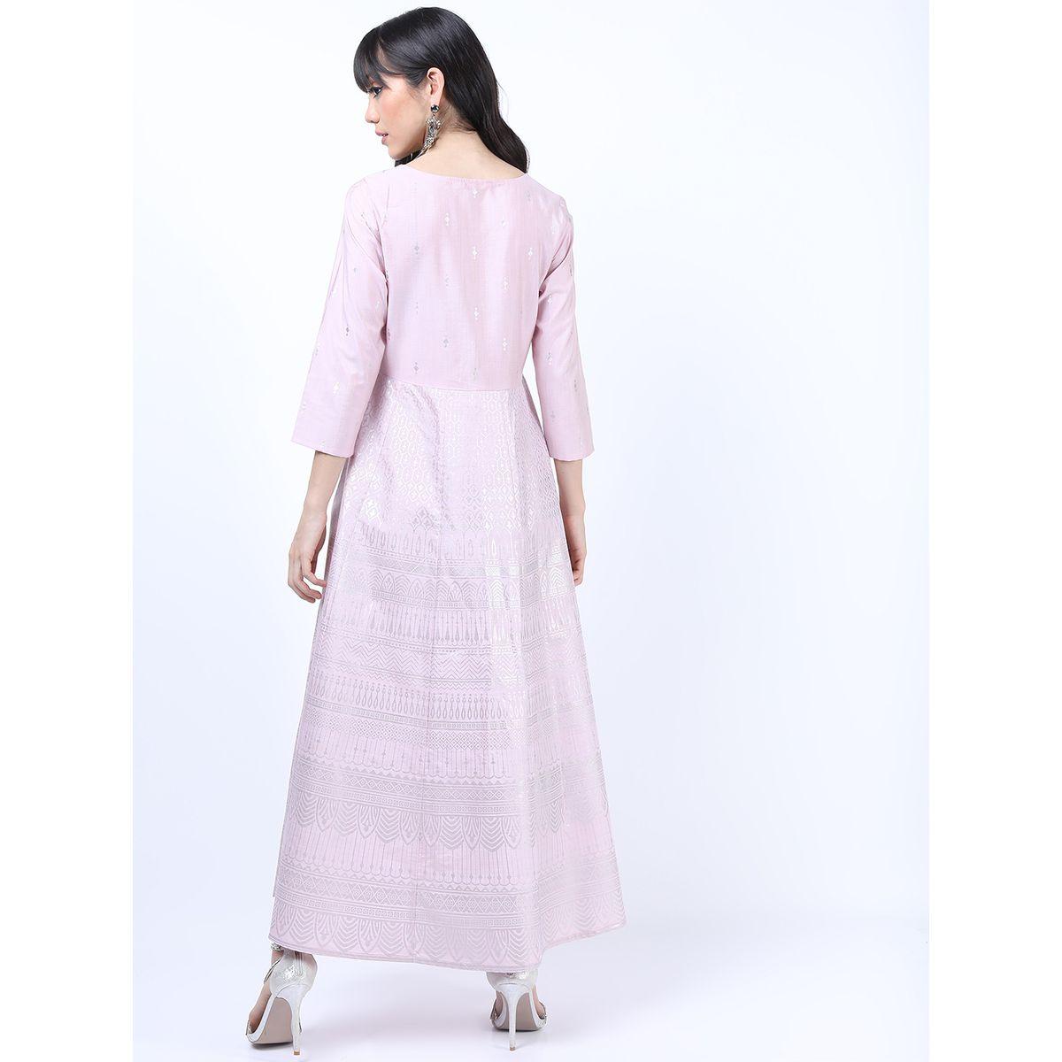 Vishudh X Styli   Pink Ethnic Maxi Dress-women-clothing-ethnicwear-dresses-image-3