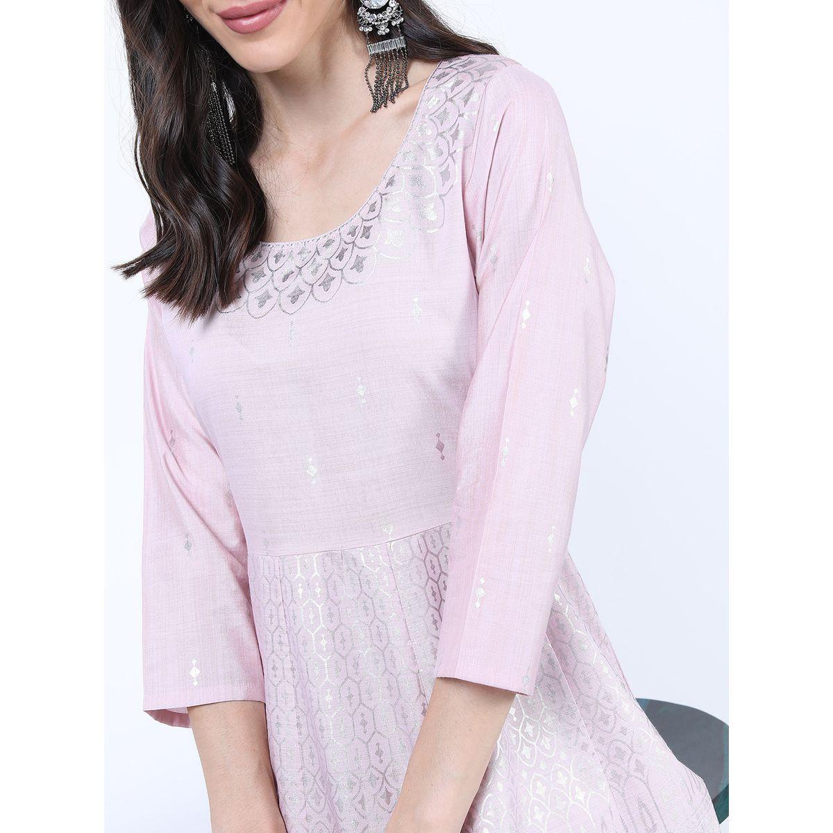 Vishudh X Styli   Pink Ethnic Maxi Dress-women-clothing-ethnicwear-dresses-image-4
