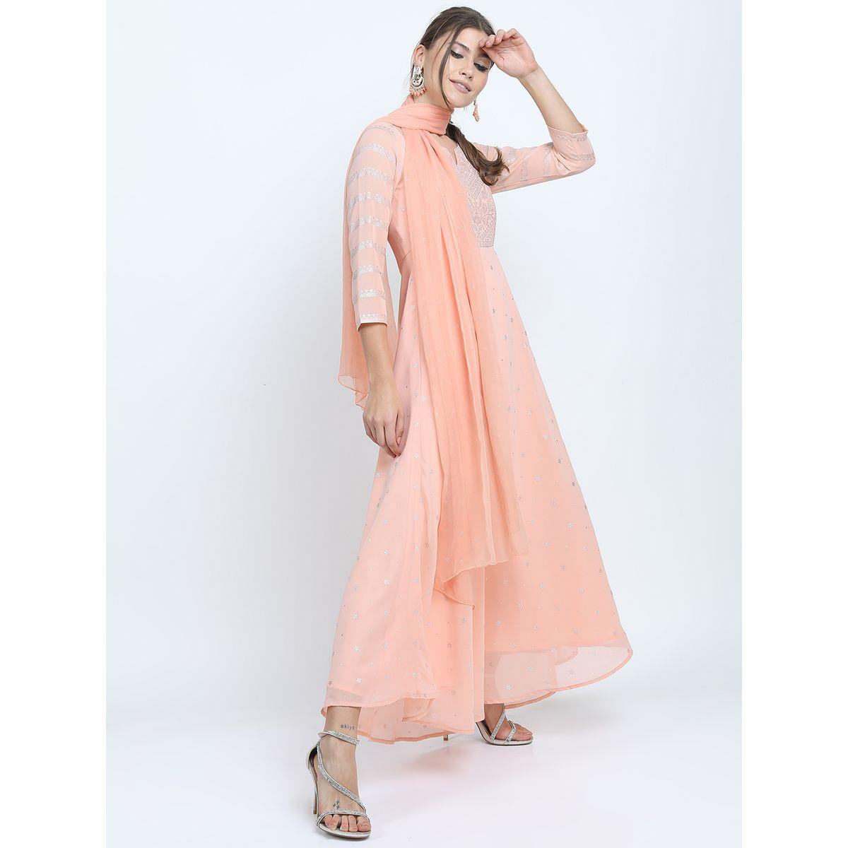 فستان طويل بطبعة فويل مع دوباتا فيشود × ستايلي-women-clothing-ethnicwear-dresses-image-5